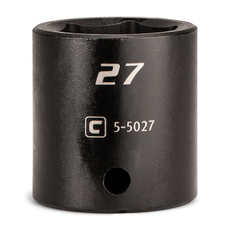 Capri Tools 1/2 in Drive 27 mm 6-Point Metric Shallow Impact Socket 5-5027